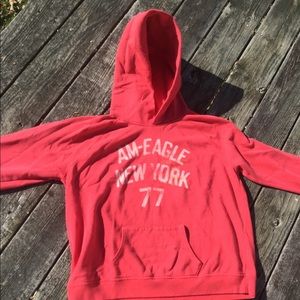 American eagle hoodie pinkish red